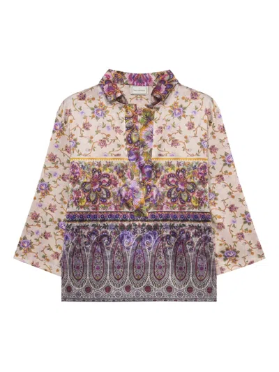 Pierre-louis Mascia Floral-print Blouse In Animal Print