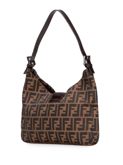 Pre-owned Fendi 20th Century Zucca Canvas Shoulder Bag In Brown