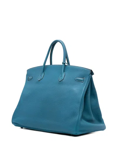 Pre-owned Hermes 2010 Togo Birkin Retourne 40 Handbag In Blue