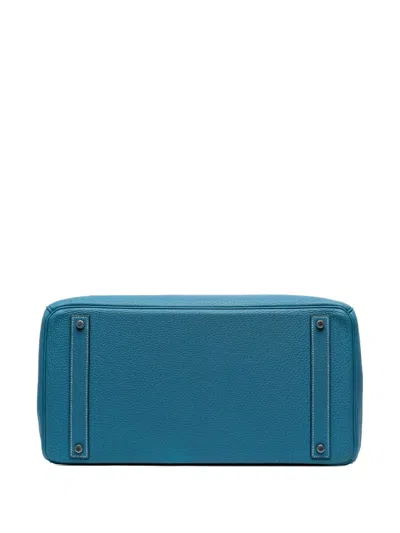Pre-owned Hermes 2010 Togo Birkin Retourne 40 Handbag In Blue
