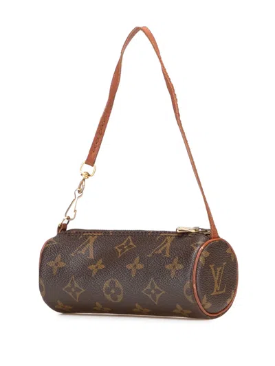 Pre-owned Louis Vuitton 1990-2025 Monogram Papillon Pochette Handbag In Brown
