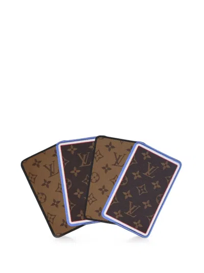 Pre-owned Louis Vuitton 2020 Monogram And Leather Game On Heart Pochette Cartes Crossbody Bag