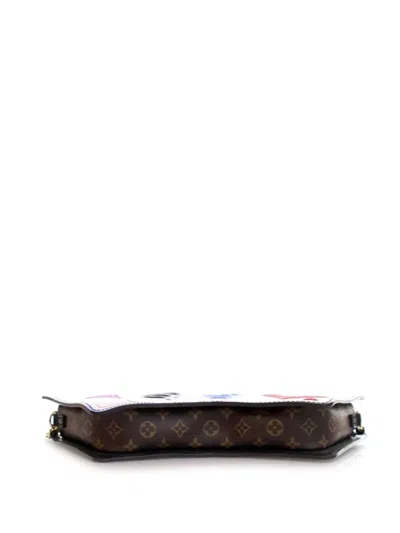 Pre-owned Louis Vuitton 2020 Monogram And Leather Game On Heart Pochette Cartes Crossbody Bag