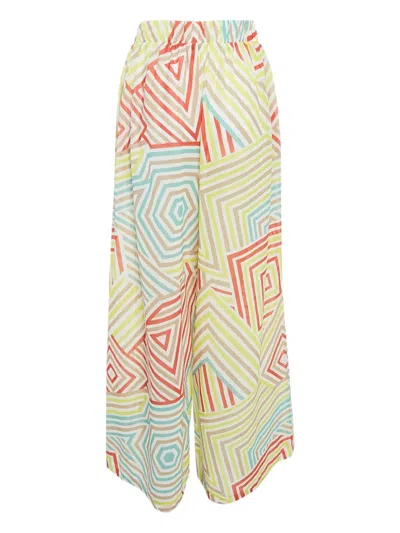 Pre-owned Missoni Geometric-stripe Trousers