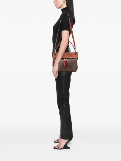 Pre-owned Louis Vuitton 2017 Monogram Tuileries Besace Satchel In Brown