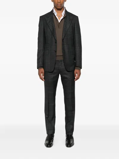 Tom Ford Wool-blend Polo Shirt In Brown