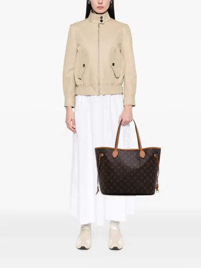 Pre-owned Louis Vuitton 2014 Monogram Neverfull Mm Tote Bag In Brown