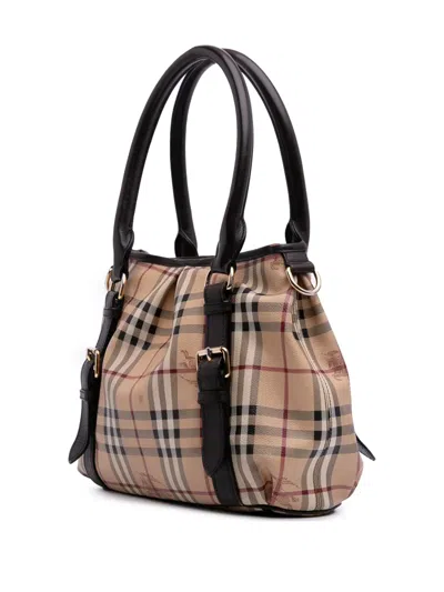 Pre-owned Burberry 2000-2017 Haymarket Check Coated Canvas Satchel