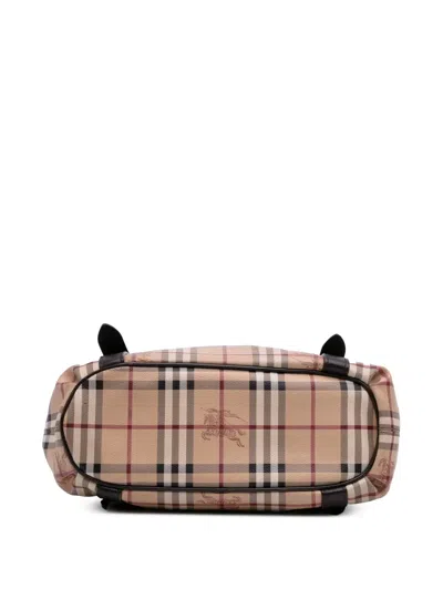 Pre-owned Burberry 2000-2017 Haymarket Check Coated Canvas Satchel