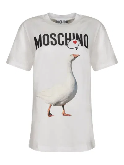 Moschino Classic Cotton T-shirts And Polos Collection In White