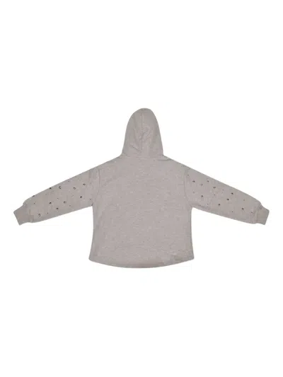 Msgm Hooded Embellished Hoodie In Brown