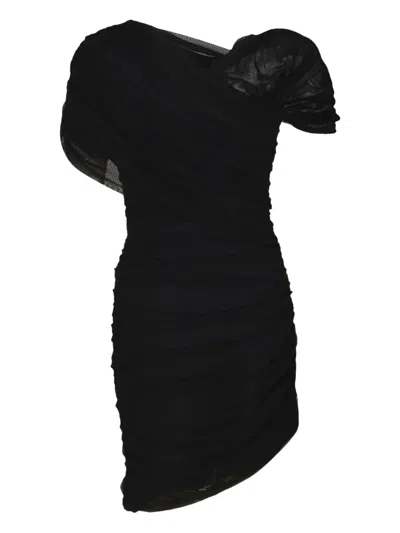 Chiara Boni La Petite Robe Draped Asymmetric Mini Dress In Black
