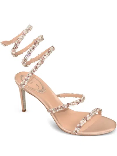 René Caovilla 105mm Pearl Crystal-embellished Sandals In Neutral