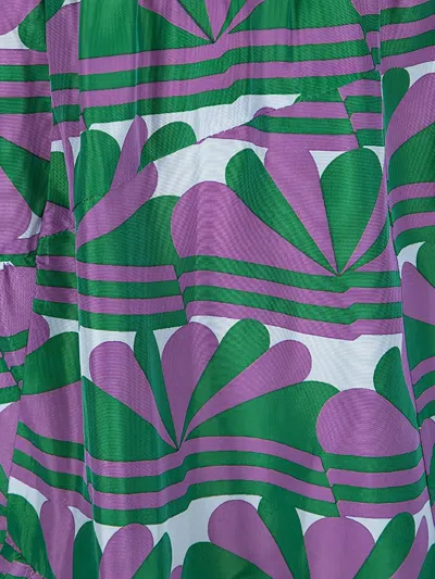 Pre-owned Marc Jacobs Vintage Ruffled Printed Midi Skirt In Green