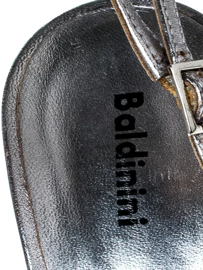 Pre-owned Baldinini 95mm Embellished Slingback Sandals In Silver