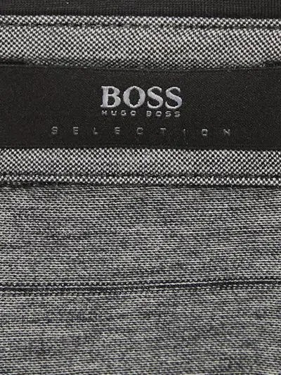 Pre-owned Boss Green Hugo Boss Striped Long-sleeve Polo Shirt In Gray