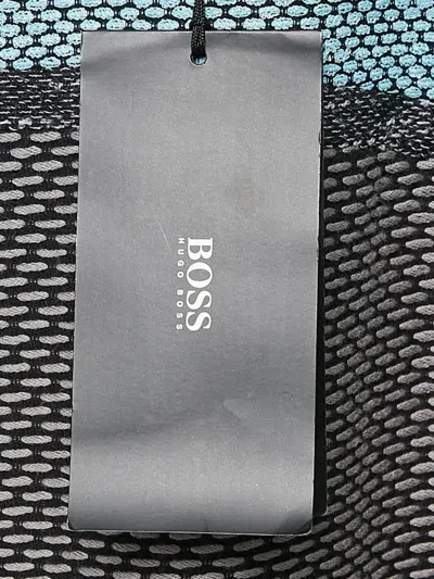 Pre-owned Hugo Boss Textured Stripe Midi Dress In Black