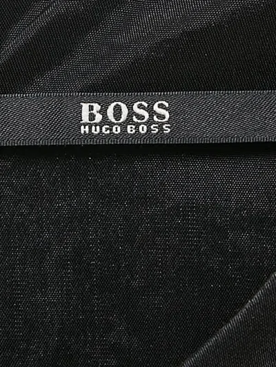 Pre-owned Hugo Boss Textured Stripe Midi Dress In Black
