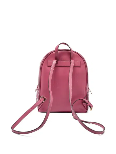 Pre-owned Michael Kors Logo Leather Backpack In Pink