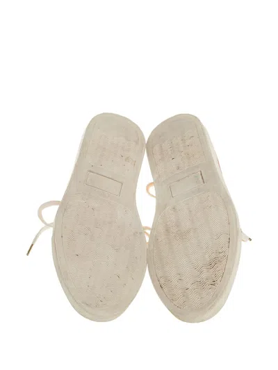 Pre-owned Charlotte Olympia Web-pattern Satin Sneakers In Neutral