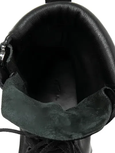 Pre-owned Rick Owens Vintage Lace-up Leather Combat Boots In Black