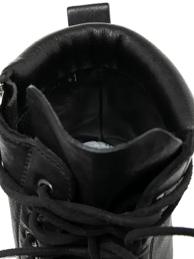 Pre-owned Rick Owens Vintage Lace-up Leather Combat Boots In Black
