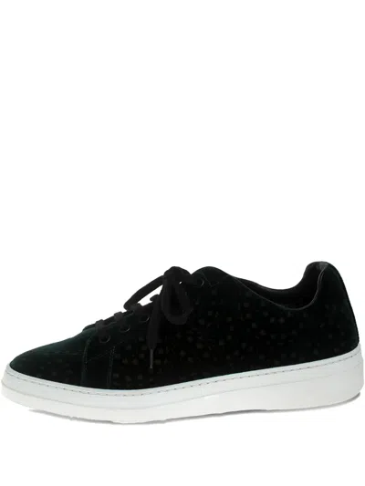 Pre-owned Alaïa Laser-print Velvet Sneakers In Black