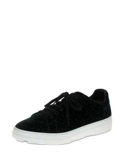 Pre-owned Alaïa Laser-print Velvet Sneakers In Black