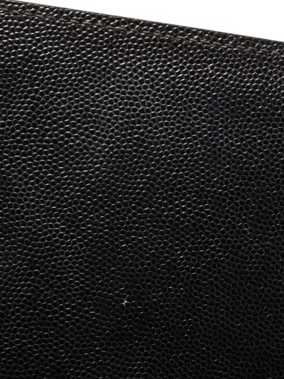 Pre-owned Saint Laurent Cassandre-logo Leather Clutch Bag In Black