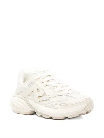 Represent Mens Beige Fashion Runner Mesh And Leather Low-top Trainers In Neutral