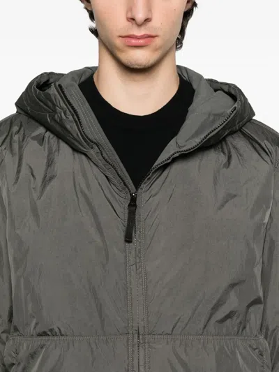 Stone Island 4100013 Hooded Down Jacket In Gray