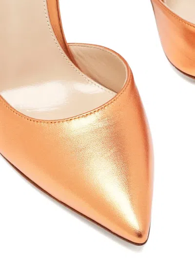 Pre-owned Gianvito Rossi 100mm Fleur Pumps In Orange