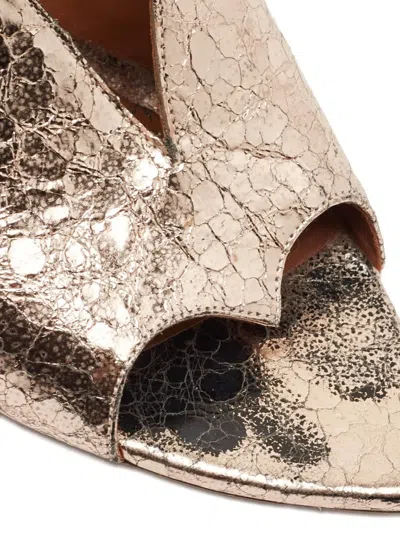 Pre-owned Malone Souliers 90mm Leather Heeled Mules In Neutral