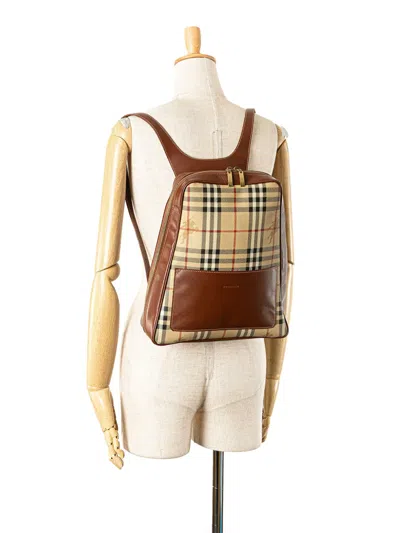 Pre-owned Burberry 2000-2017 Haymarket Check Coated Canvas Backpack