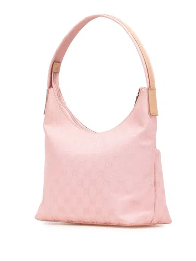 Pre-owned Gucci 2000-2015 Gg Canvas Shoulder Bag In Pink