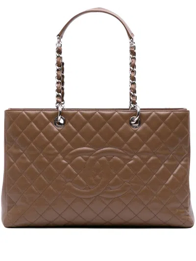 Pre-owned Chanel 2012 Caviar Grand Shopping Xl Tote Bag In Brown