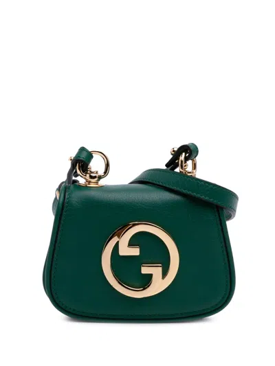Pre-owned Gucci 2016-2025 Textured Calfskin Blondie Card Case On Strap Crossbody Bag