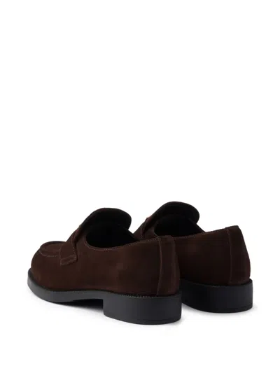Prada Suede Triangle-logo Loafers