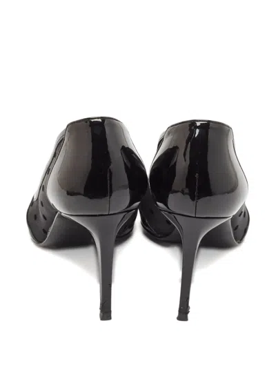 Pre-owned Saint Laurent Patent Leather Polka-dot Mesh Pumps