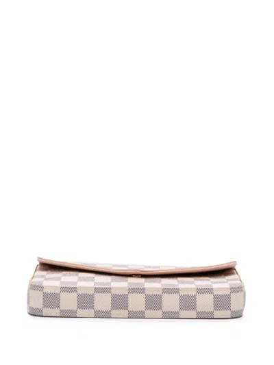 Pre-owned Louis Vuitton 2018 Damier Azur Pochette Felicie Crossbody Bag In White