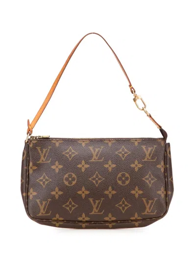 Pre-owned Louis Vuitton 1999 Monogram Pochette Accessoires Shoulder Bag In Brown