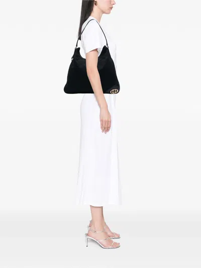 Pre-owned Gucci 2000-2015 Gg Canvas New Britt Hobo Bag In Black