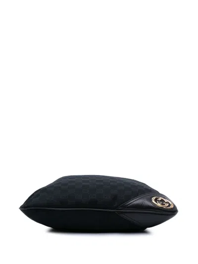 Pre-owned Gucci 2000-2015 Gg Canvas New Britt Hobo Bag In Black