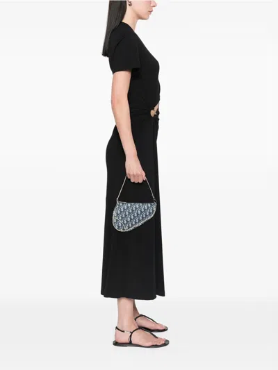 Pre-owned Dior 2002 Mini Issimo Canvas Saddle Pochette Shoulder Bag