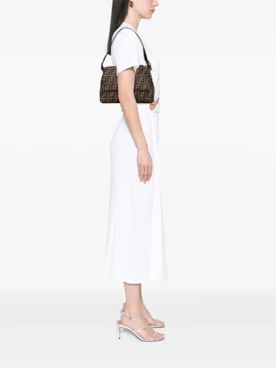 Pre-owned Fendi 20th Century Zucca Canvas Shoulder Bag In Brown