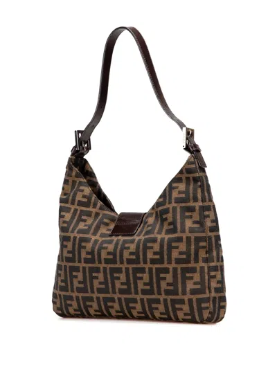 Pre-owned Fendi 20th Century Zucca Canvas Shoulder Bag In Brown