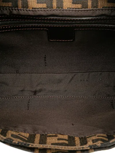 Pre-owned Fendi 20th Century Zucca Canvas Shoulder Bag In Brown
