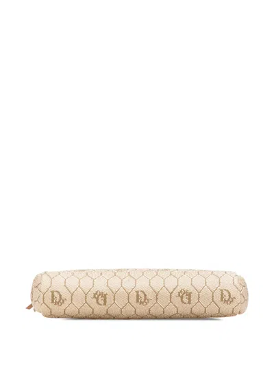 Pre-owned Dior 20th Century Honeycomb Coated Canvas Chain Crossbody Bag