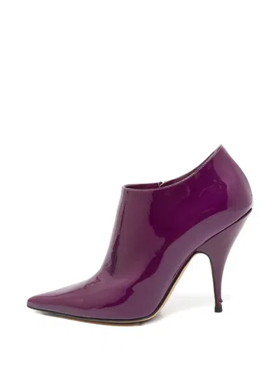 Pre-owned Dior 105mm Patent Leather Pointed-toe Ankle Boots