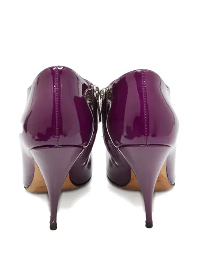 Pre-owned Dior 105mm Patent Leather Pointed-toe Ankle Boots